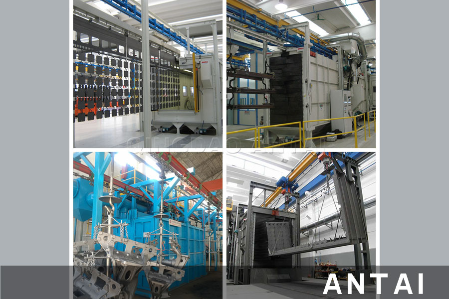 Q485連續吊架式鏈式拋丸機